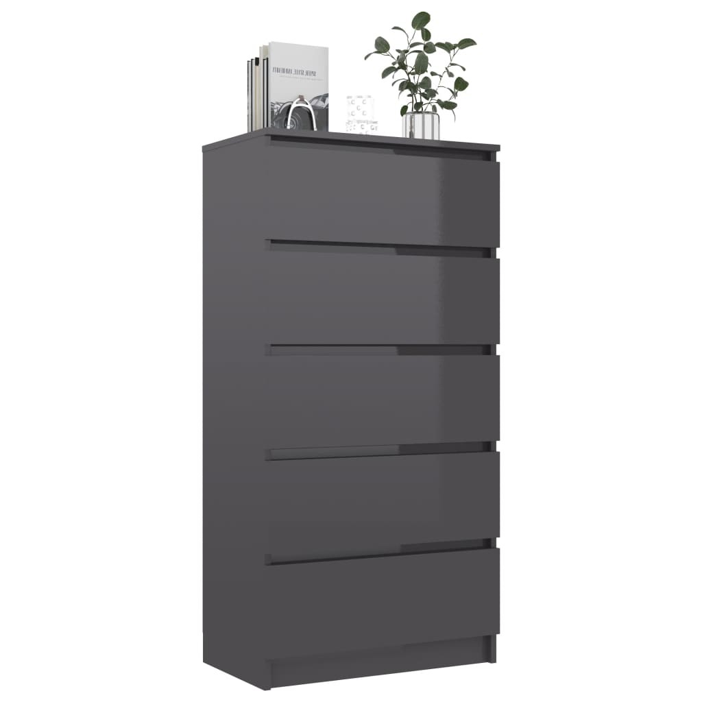 Drawer Sideboard High Gloss Grey 60x35x121 Cm Chipboard 8 Drawer Sideboard High Gloss Grey 60x35x121 cm Chipboard